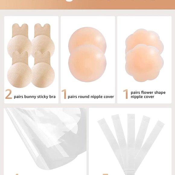 New Adhesive Bra Sticky Bra 2 Pair Push Up -M - Picture 5 of 8